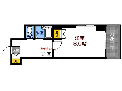 エトワール池本(1K/2階)の間取り写真