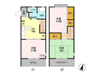 スカイハイツ池田G(3DK/1階)の間取り写真