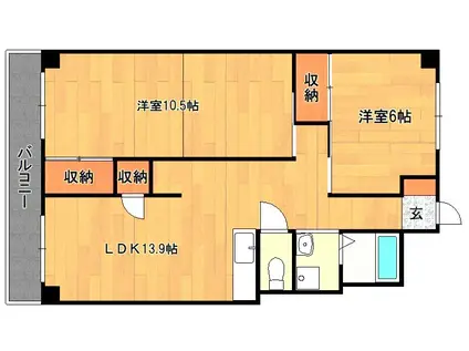 フジマンション(2LDK/1階)の間取り写真