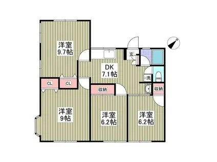 シティハイムサザン(4DK/1階)の間取り写真