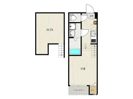 メゾンカミーノ橋本(1K/1階)の間取り写真