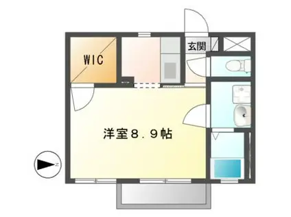 リバーサイド酒井II(1K/1階)の間取り写真