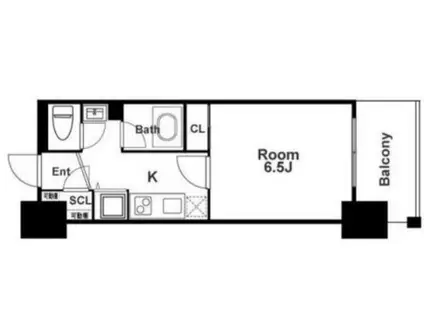 アスヴェル阿波座BLUE EARTH(1K/3階)の間取り写真