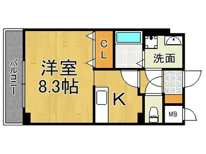 エクセル宝塚(1K/3階)の間取り写真