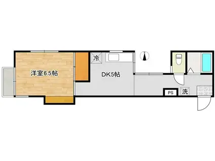 クレイドルヨコヤマ(1DK/2階)の間取り写真