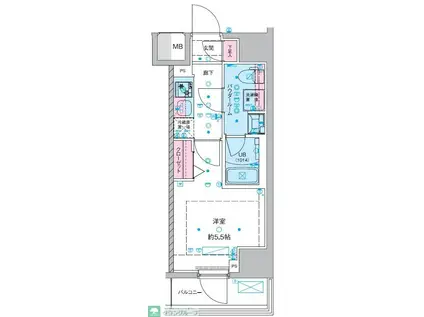 GENOVIA西川口III(1K/6階)の間取り写真