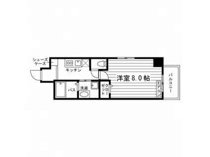 レジーナコート(1K/2階)の間取り写真