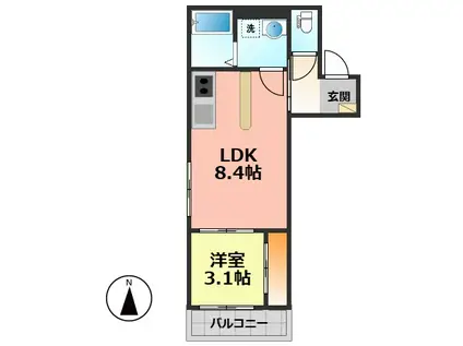 FIKA庄内緑地公園(1LDK/1階)の間取り写真