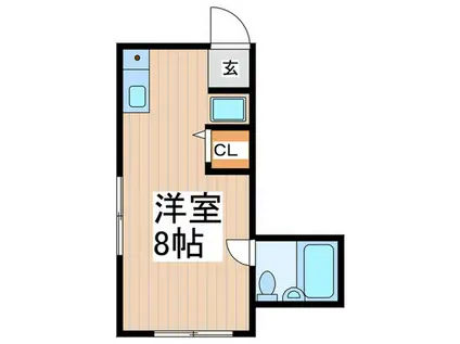 シャローム松庵(ワンルーム/1階)の間取り写真