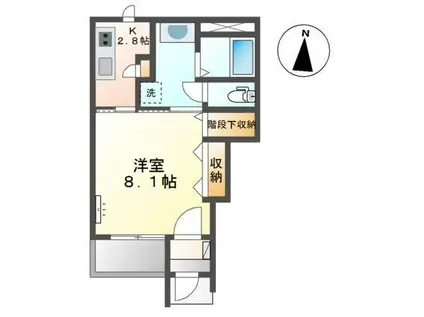 カルド スパーツィオ(1K/1階)の間取り写真