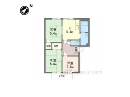 コンシエール西大和AC(3K/1階)の間取り写真