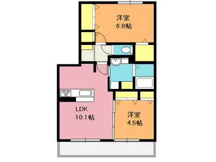 リビングシティIII(2LDK/1階)の間取り写真