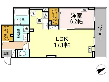 D-RESIDENCE稲城(1LDK/1階)の間取り写真