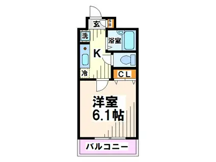 オランダ一番館(1K/2階)の間取り写真