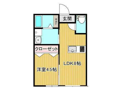 ラフィーネコート(1LDK/1階)の間取り写真