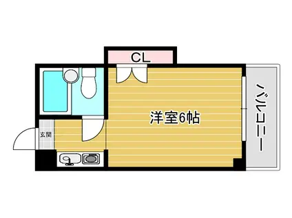 サンロワール北村(1K/2階)の間取り写真