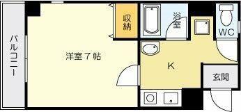 ピアーノKM21(1K/3階)の間取り写真