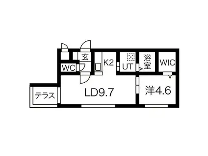 レジーナ南4条(1LDK/1階)の間取り写真
