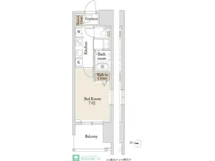 BLESS亀戸(1K/18階)の間取り写真