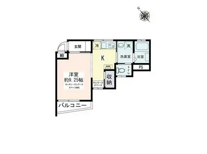メゾンK(ワンルーム/2階)の間取り写真