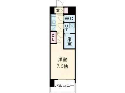 レジュールアッシュ神戸湊川公園(1K/3階)の間取り写真