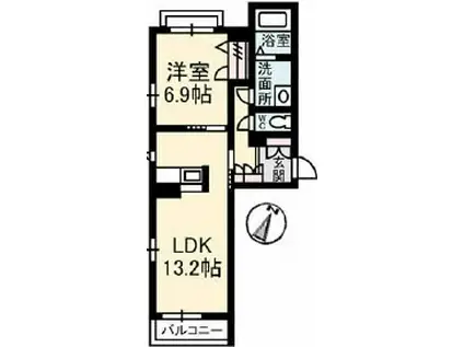シエルクレールA棟(1LDK/3階)の間取り写真