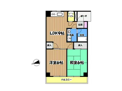 グレースマンション(2LDK/1階)の間取り写真
