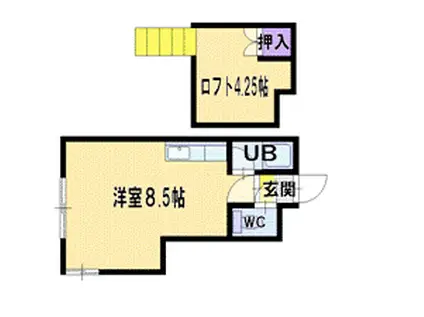シャトル142(ワンルーム/2階)の間取り写真
