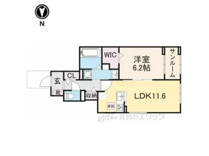 レア―ジュ(1LDK/1階)の間取り写真