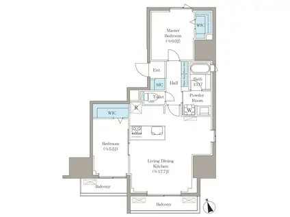 VISTA西早稲田(2LDK/11階)の間取り写真