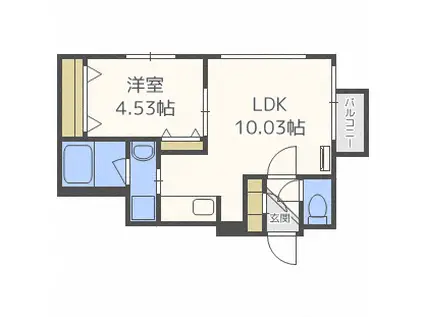 HGS ノース23(1LDK/4階)の間取り写真