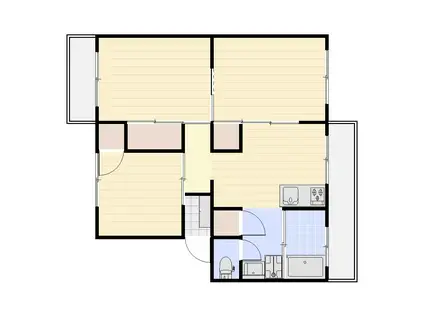 ラ・トゥール高松町 F1(3DK/3階)の間取り写真