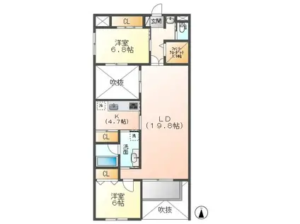 NTKRESIDENCE(2LDK/2階)の間取り写真