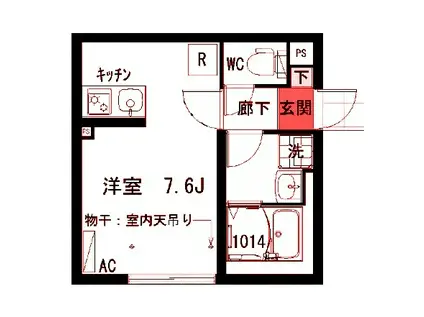 IXO川崎ウエストSIDE(ワンルーム/2階)の間取り写真