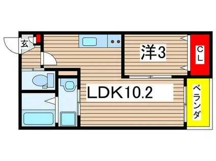 WARREN NAKASHIOTAIV(1LDK/1階)の間取り写真