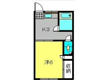 常盤台荘Kハイツ1号棟(1K/1階)の間取り写真