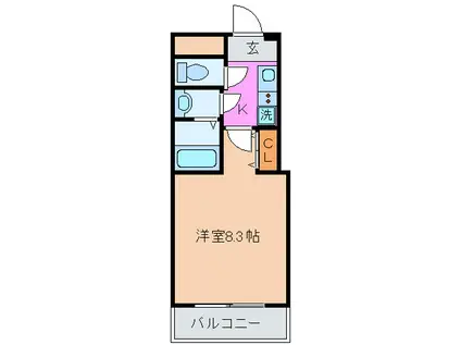 神戸・山手アパートメント(1K/1階)の間取り写真