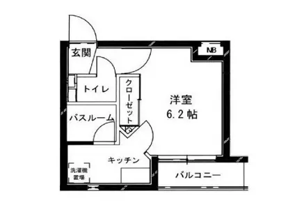 インプリミール中野坂上(1K/2階)の間取り写真