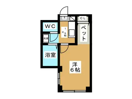 ノースルミエール(1K/4階)の間取り写真