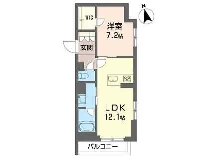 サザンクロス志木(1LDK/3階)の間取り写真