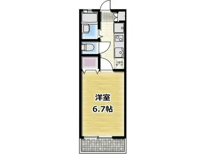 マリージュ横濱II(1K/2階)の間取り写真