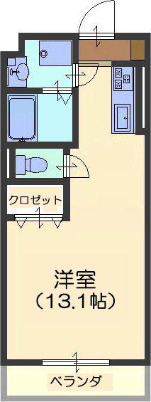 ハイトピア瑞穂(ワンルーム/5階)の間取り写真