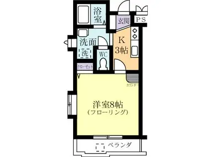 TS-II(1K/1階)の間取り写真
