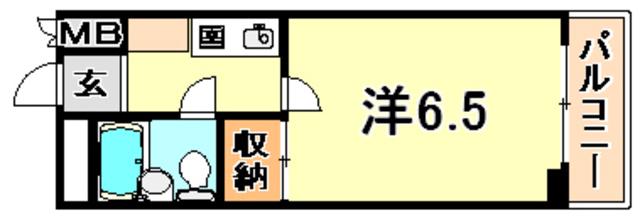 クリスタルハーモニー東棟(1K/3階)の間取り写真