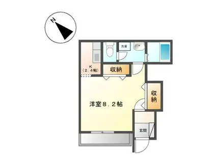 モデルナ(1K/1階)の間取り写真