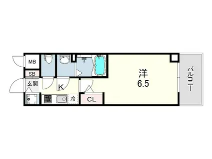 CION KOBE BAYSIDE(1K/4階)の間取り写真