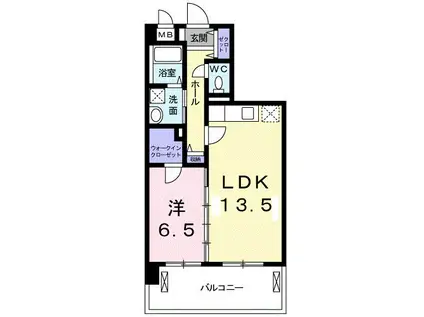 クラン モラ(1LDK/5階)の間取り写真
