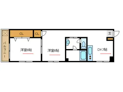 杉浦マンション(2DK/3階)の間取り写真