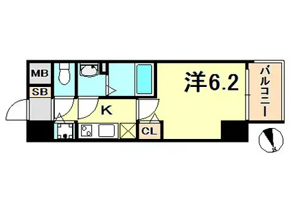 プレサンスジェネ新神戸ステーションフロント(1K/5階)の間取り写真