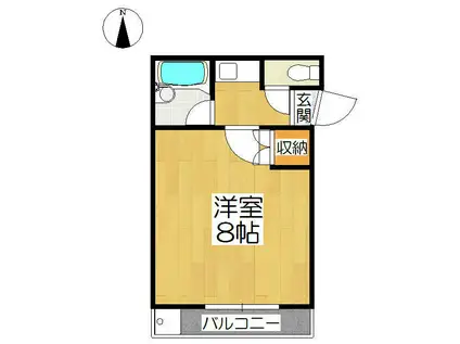 グレースU(1K/4階)の間取り写真